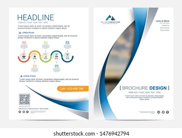 Brochure or flyer layout template, annual report cover design background