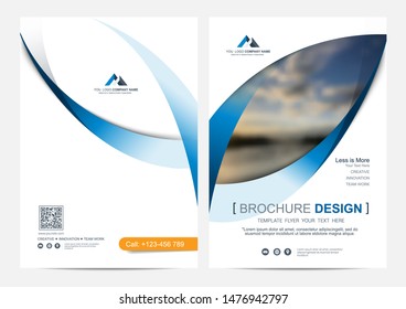 Brochure or flyer layout template, annual report cover design background