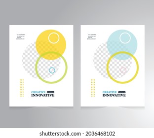 Brochure or flyer layout template, annual report cover design background.