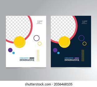 Brochure or flyer layout template, annual report cover design background.