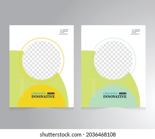 Brochure or flyer layout template, annual report cover design background.