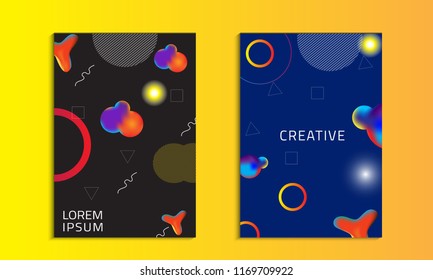 Brochure flyer layouts with abstract colorful background in A4 size. You can use it for poster, magazine cover or card templates