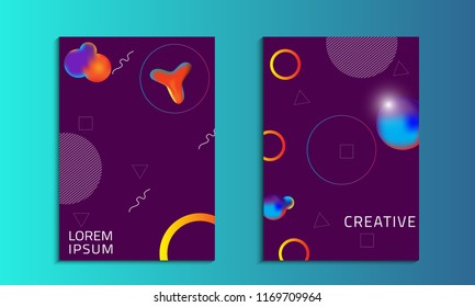 Brochure flyer layouts with abstract colorful background in A4 size. You can use it for poster, magazine cover or card templates