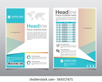 Brochure, flyer, Leaflet  design template vector. abstract flat background, A4 size.
