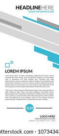 Brochure Flyer Leaflet Modern Blue Abstract Stripe Vector Design Template