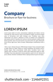 Brochure flyer leaflet report company business creative modern blue design vector template