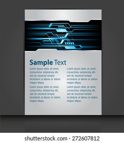 brochure, flyer, magazine cover. blue Design Template. Card Business Set. Folder. banner. label. Leaflet Abstract Technology background for computer graphic website internet. text box.