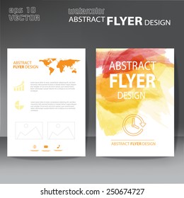  brochure, flyer modern watercolor template