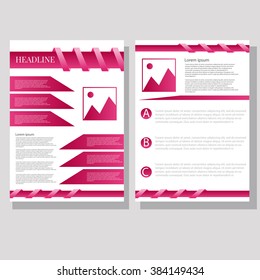  Brochure Flyer red colour design Layout template size A4 front and back page eps 10 Vector