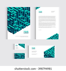Brochure, flyer or report for vector business template. Stationery template design. Vector illustration