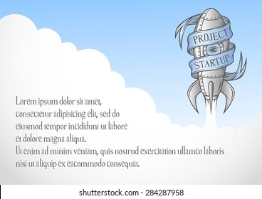 Brochure, flyer template in A4 format. The concept of the project launch.