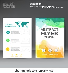  brochure, flyer watercolor template