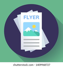 brochure or flyers icon vector illustration in flat style