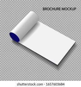 Brochure With A Folded Sheet. Mocap. Isolated Vector Object On A Transparent Background.