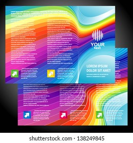 brochure folder 3d line colorful design vector