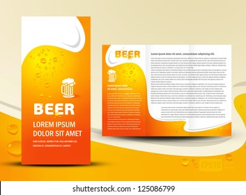 brochure folder card beer bar element design / cmyk, no transparent