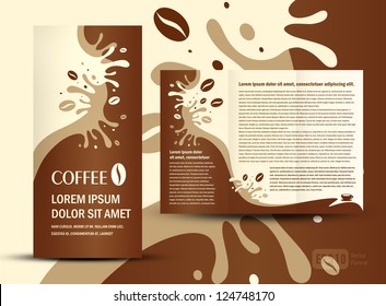 brochure folder coffee beans element design