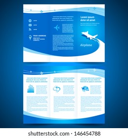 brochure folder leaflet airplane airline flight transportation line connection