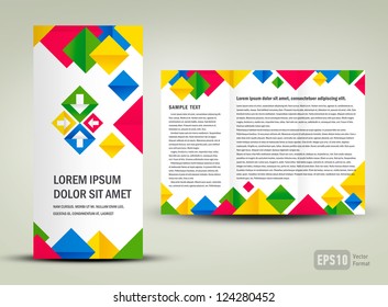 brochure folder quadrant rhombus colorful element design