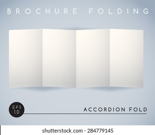 Brochure Folding : Accordion Fold (4 Panel ) : Vector Illustration