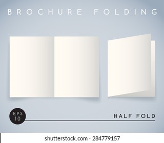 Brochure Folding : Half Fold : Vector Illustration