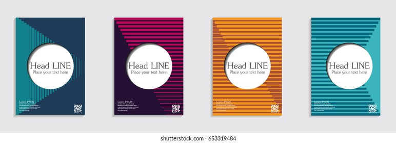 Brochure. Geometric halftone gradients. Eps10 vector.