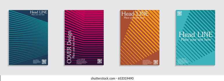Brochure. Geometric halftone gradients. Eps10 vector.