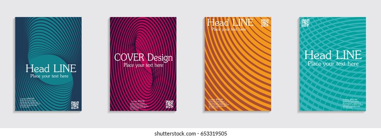 Brochure. Geometric halftone gradients. Eps10 vector.