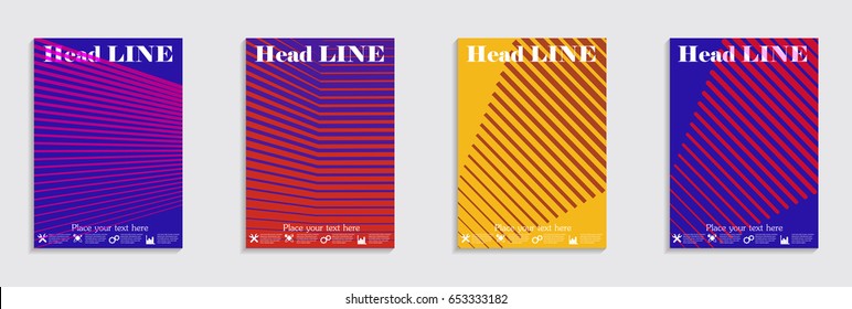 Folleto. Gradientes geométricos de medio tono. Vector Eps10.
