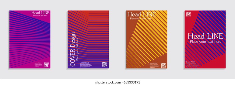 Brochure. Geometric halftone gradients. Eps10 vector.