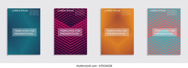 Brochure. Geometric halftone gradients. Eps10 vector.