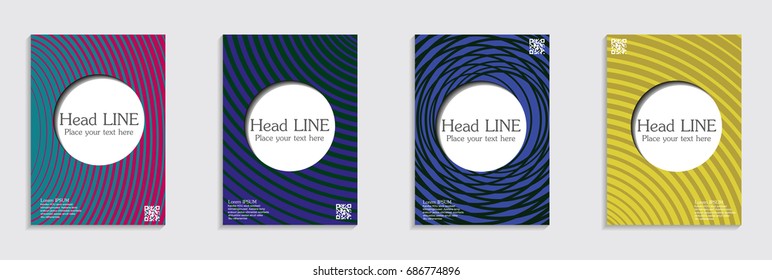 Brochure. Geometric halftone gradients. Eps10 vector.