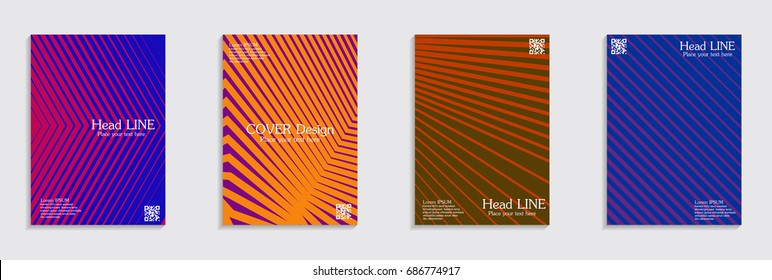Brochure. Geometric halftone gradients. Eps10 vector.