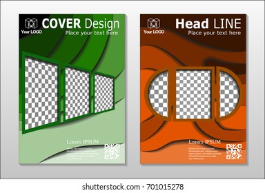 Brochure. Geometric halftone gradients. Eps10 vector.