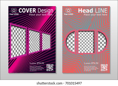 Brochure. Geometric halftone gradients. Eps10 vector.