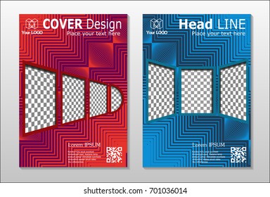 Brochure. Geometric halftone gradients. Eps10 vector.