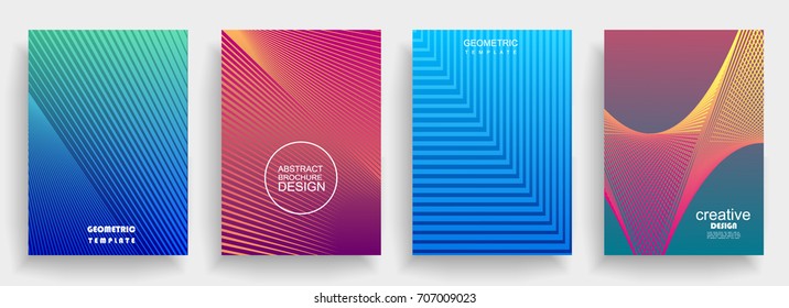 Brochure. Geometric halftone gradients. Eps10 vector.