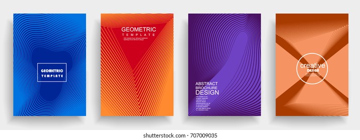 Brochure. Geometric halftone gradients. Eps10 vector.