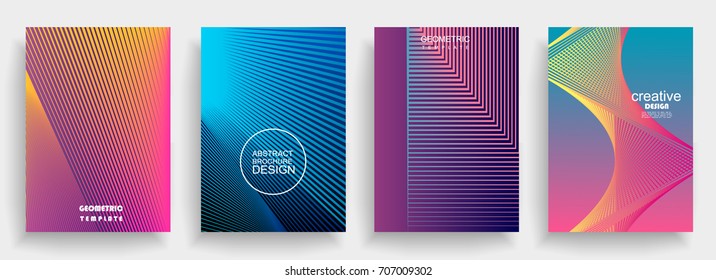 Brochure. Geometric halftone gradients. Eps10 vector.