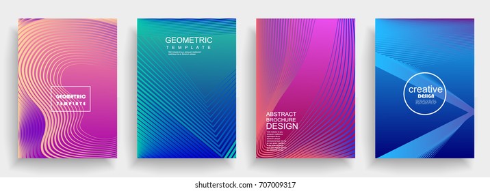 Brochure. Geometric halftone gradients. Eps10 vector.