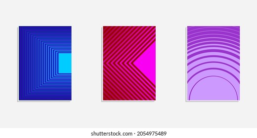 Brochure. Geometric halftone gradients.Set of three.