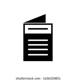 Brochure with glyph icon vector