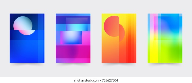 Brochure gradient cover template set. Abstract modern covers for magazine, printing products, flyer, presentation, brochures or booklet. Vector illustration.