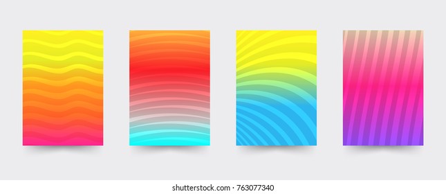 Brochure gradient cover template set. Abstract geometric covers for magazine, printing products, flyer, presentation, brochures or booklet. Vector illustration.