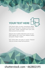 brochure green blue poly background abstract template