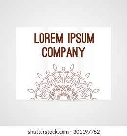 Brochure with hand drawn ornament. Vector illustration.