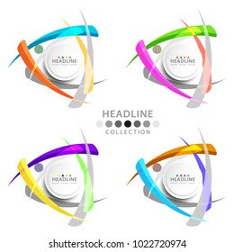 Brochure header colorful layout background template design collection