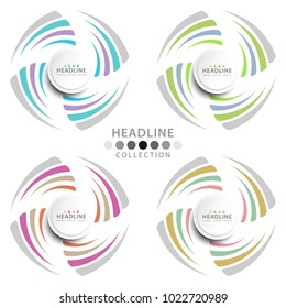 Brochure header colorful layout background template design collection