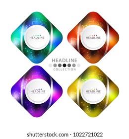 Brochure header colorful layout background template design collection