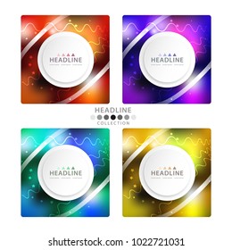 Brochure header colorful layout background template design collection